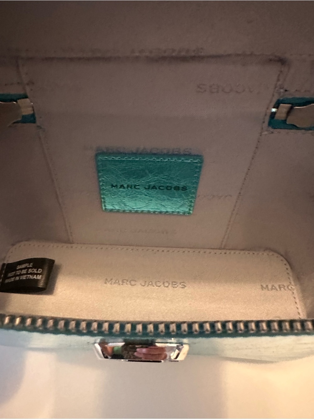 Marc Jacobs Metallic Teal Vanity Case with Top Handle - Picture 8 of 9